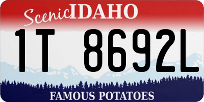 ID license plate 1T8692L