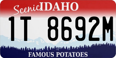 ID license plate 1T8692M