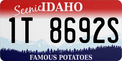 ID license plate 1T8692S