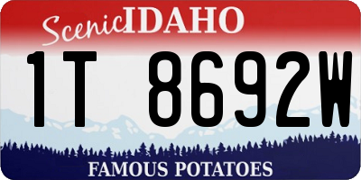 ID license plate 1T8692W