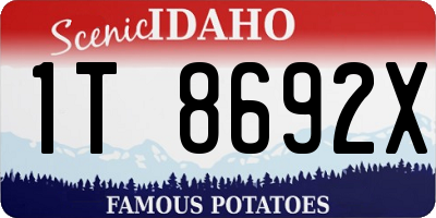 ID license plate 1T8692X