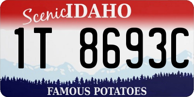 ID license plate 1T8693C