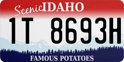 ID license plate 1T8693H
