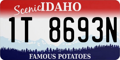 ID license plate 1T8693N