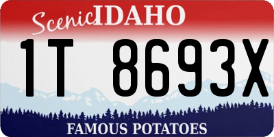 ID license plate 1T8693X