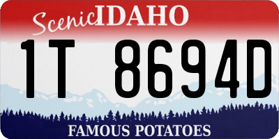 ID license plate 1T8694D
