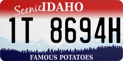 ID license plate 1T8694H