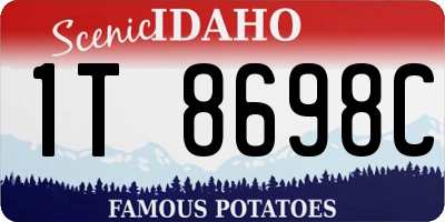ID license plate 1T8698C