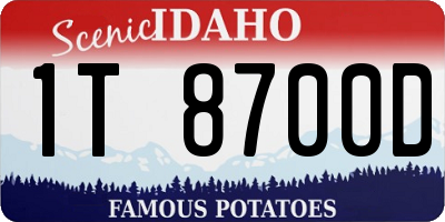 ID license plate 1T8700D