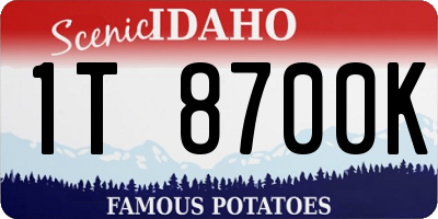 ID license plate 1T8700K