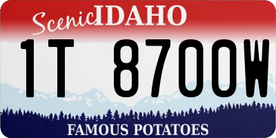 ID license plate 1T8700W