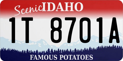 ID license plate 1T8701A