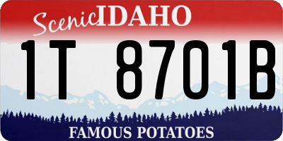 ID license plate 1T8701B