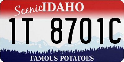 ID license plate 1T8701C