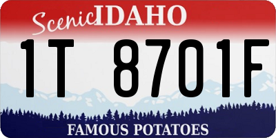ID license plate 1T8701F
