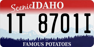 ID license plate 1T8701I