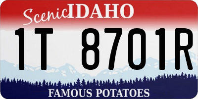 ID license plate 1T8701R