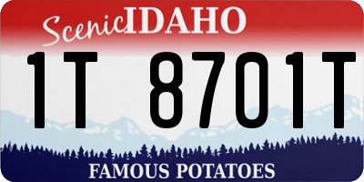 ID license plate 1T8701T