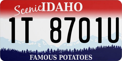ID license plate 1T8701U