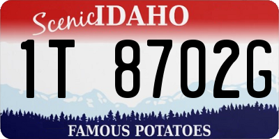 ID license plate 1T8702G