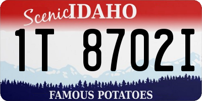 ID license plate 1T8702I