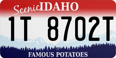ID license plate 1T8702T