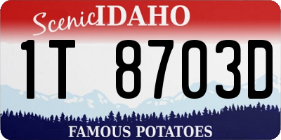 ID license plate 1T8703D