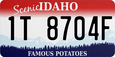 ID license plate 1T8704F