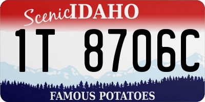 ID license plate 1T8706C