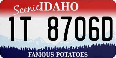 ID license plate 1T8706D