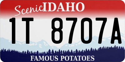 ID license plate 1T8707A