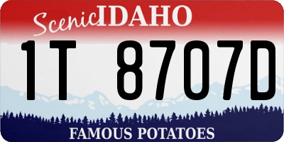 ID license plate 1T8707D