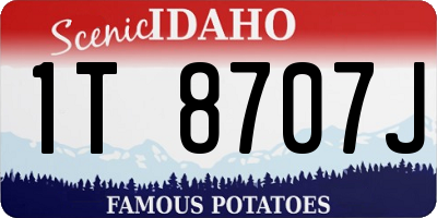 ID license plate 1T8707J