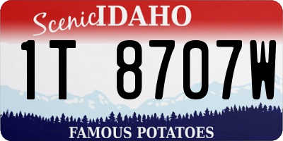 ID license plate 1T8707W
