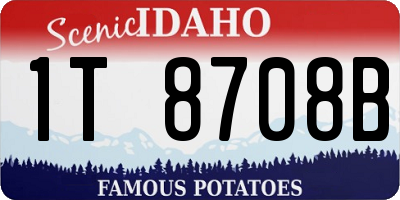ID license plate 1T8708B