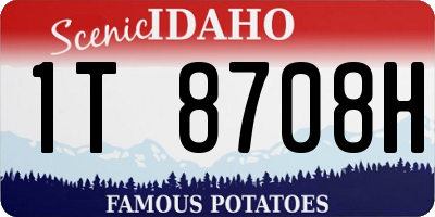 ID license plate 1T8708H