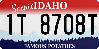 ID license plate 1T8708T