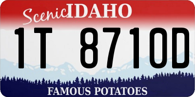 ID license plate 1T8710D