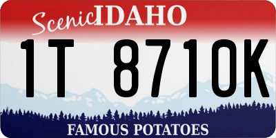 ID license plate 1T8710K