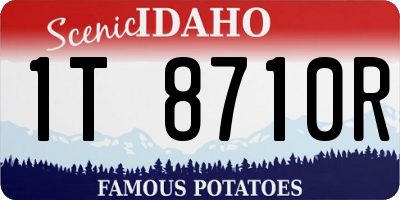 ID license plate 1T8710R