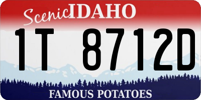 ID license plate 1T8712D