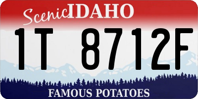 ID license plate 1T8712F