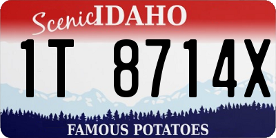 ID license plate 1T8714X