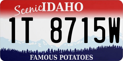 ID license plate 1T8715W