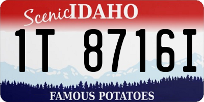 ID license plate 1T8716I