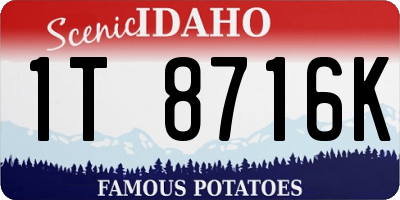 ID license plate 1T8716K