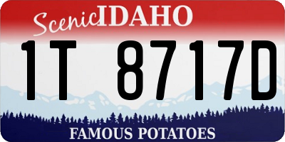 ID license plate 1T8717D