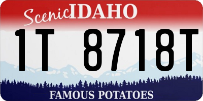 ID license plate 1T8718T
