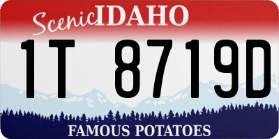 ID license plate 1T8719D