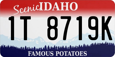 ID license plate 1T8719K